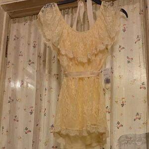 Butter Yellow Cream Lace Top